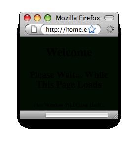 The 'Hello Goodbye' window when using Firefox