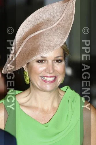 Queen Maxima at the opening of the new office of Unipro, wore Natan dress