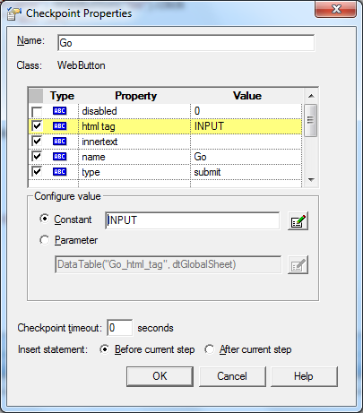 QTP: How to add standard checkpoints in QTP
