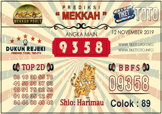 Prediksi Togel MEKKAH TIKETTOTO 12 NOVEMBER 2019