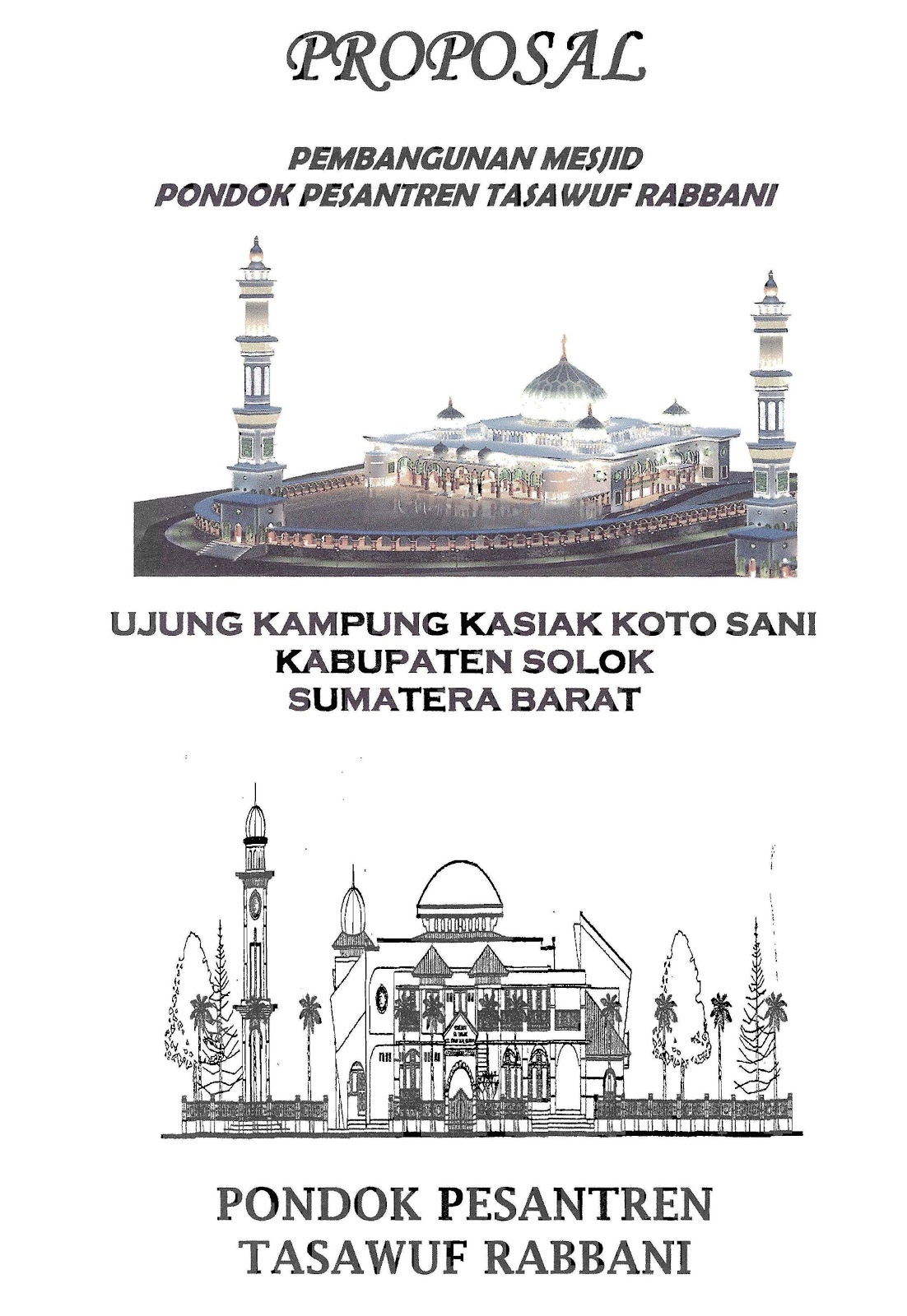 Majelis Rabbani: Proposal Pembangunan Masjid Ponpes 