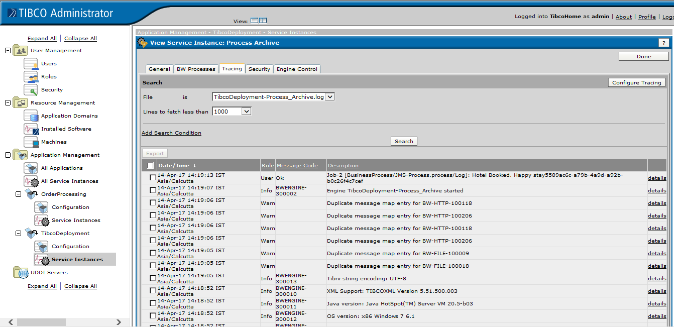Mule ESB Tutorials Tibco Admin Portal and Deploying Tibco BW