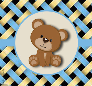 Osito con Fondo de Lazos: Etiqueta para Candy Bar para Descargar Gratis. Osito con Fondo de Lazos: Etiqueta para Candy Bar para Descargar Gratis.