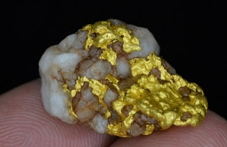 Quartzo com ouro encontrado no Brasil gold in quartz from Brazil