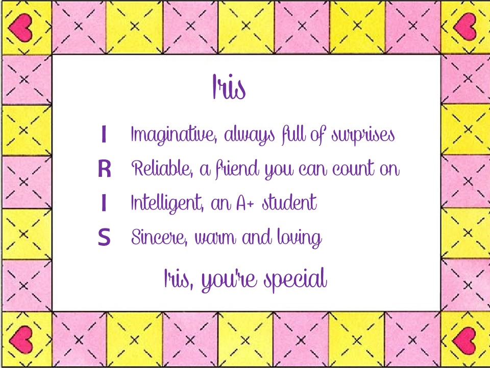 Iris Acrostic Name Poems