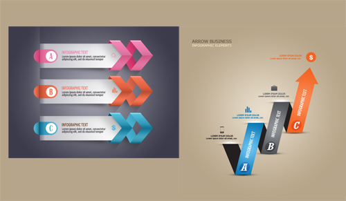Free PSD Infographic Modern Business Arrows