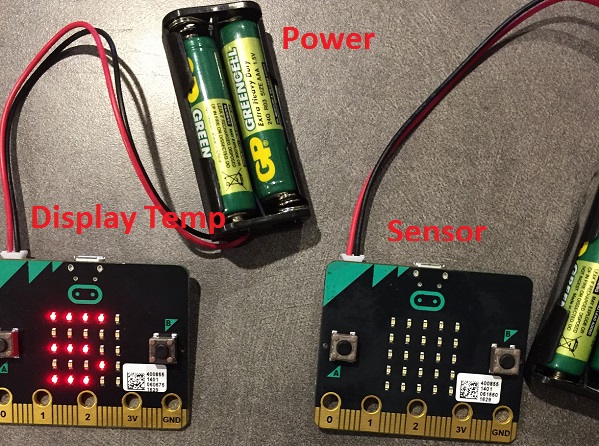 Micro:bits Radio Temperature Sensor Display Python Coding