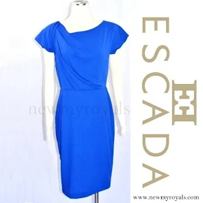 Crown Princess Victoria Wore Escada Virgin Wool Dress in Electric Blue