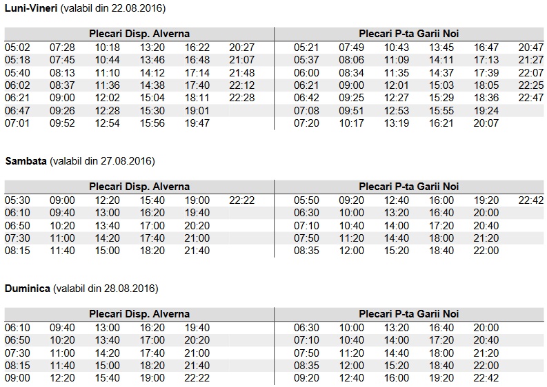 Program autobuz Cluj Napoca, Floresti M21, M26...Baciu, Chinteni orar