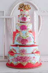 cake cakes gold opera roses decadent weddings gorgeous amazing floral colincowieweddings pretty hand painted pink baroque am weddbook tier cakesforwedding