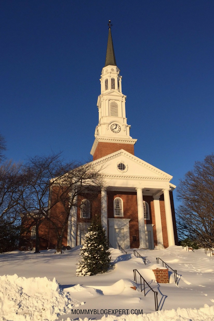 Chapel View with Snow on University of Maryland Campus