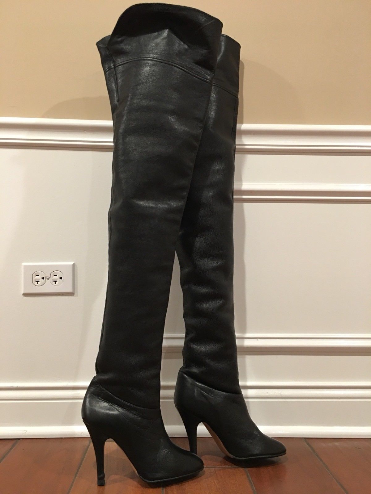 eBay Leather: Another pair of Wild Pair black leather crotch-high boots
