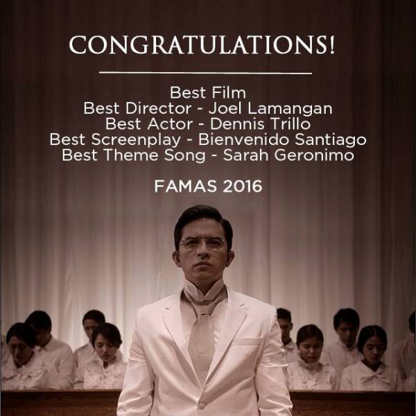 'Felix Manalo' movie bags 5 major awards at the 2016 FAMAS Awards