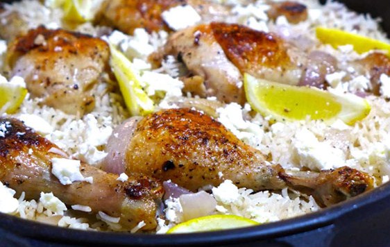 Lemony Greek Rice Pilaf (Pilafi) Recipe with Chicken Thighs Lemony Greek Rice Pilaf (Pilafi) Recipe with Chicken Thighs