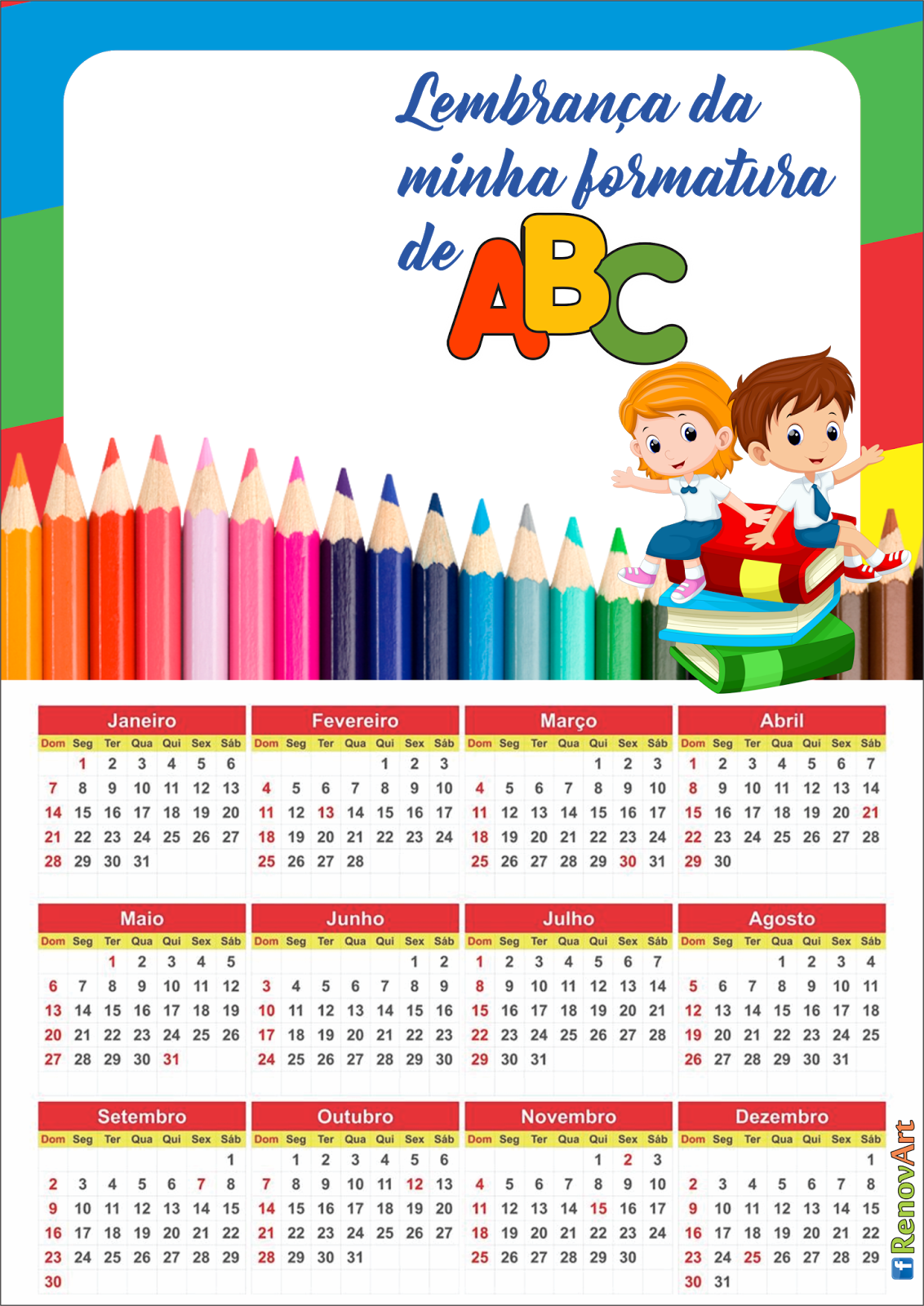 Renovart Brindes e Personalizados DIY Calendário 2018 Abc