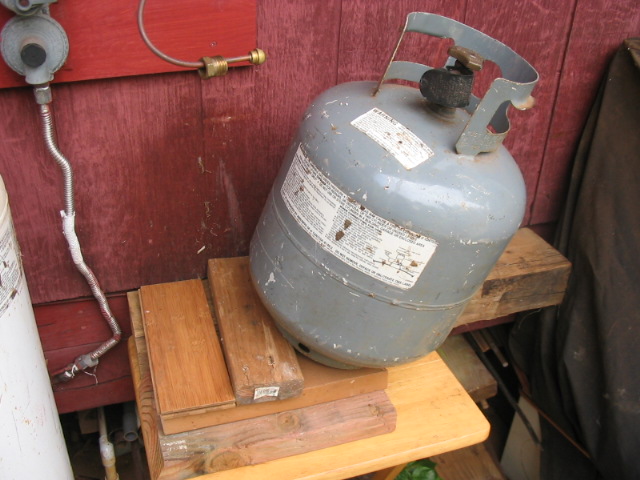 tank propane changing prop boards etc table