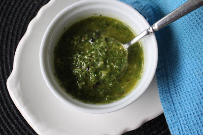 Flatiron Steak With Mint Lemon Balm Chipotle Wasabi Chimichurri Sauce