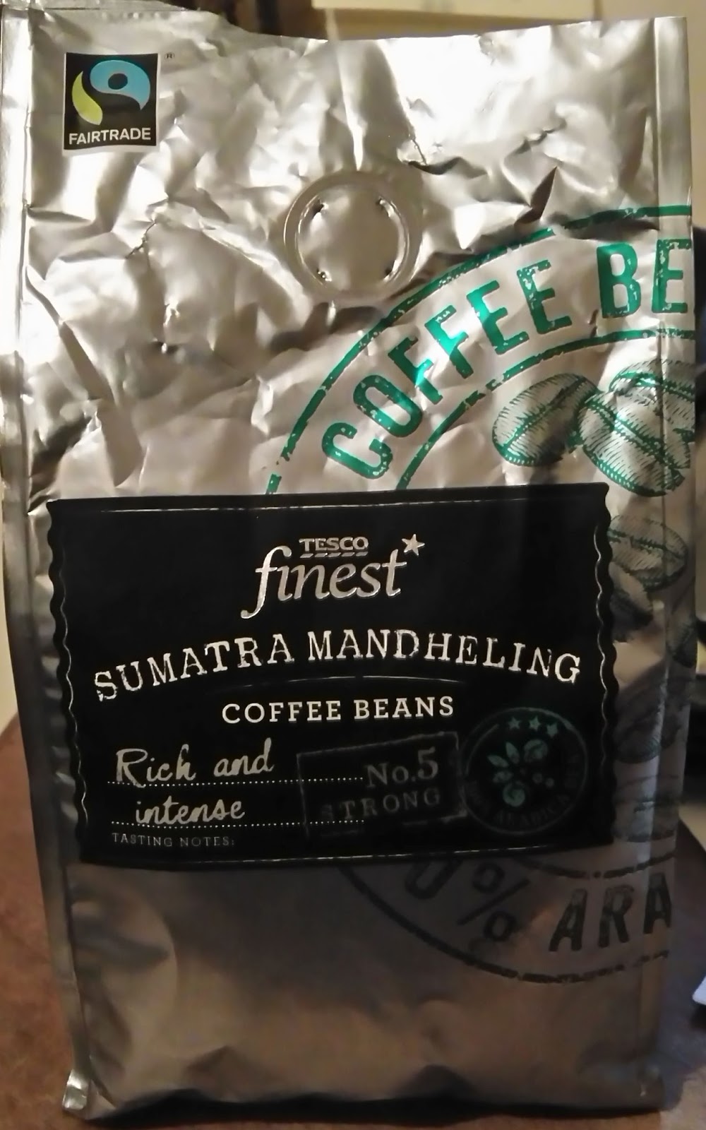 Smell the tea and coffee Tesco Finest Sumatra Mandheling Coffee Beans
