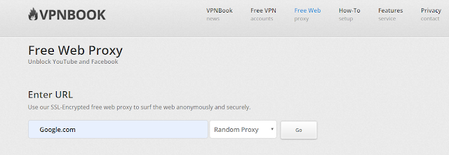 VPNBook web proxy - بروكسي ويب