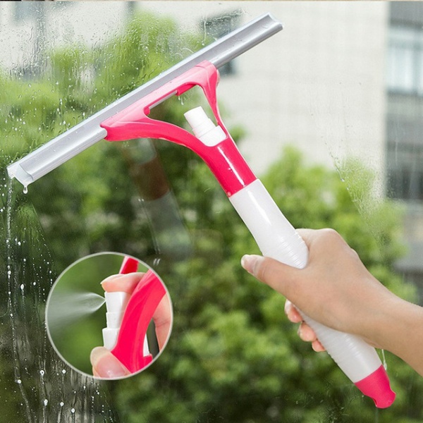 Multifunctional Spray Water Glass Cleaning Brush Wiper Cleaner Washing Scraper