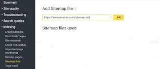 Add sitemap files di yandex