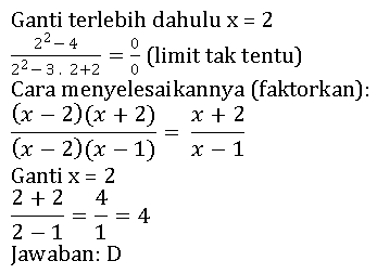 Pembahasan soal limit tak tentu nol Pembahasan soal limit tak tentu nol