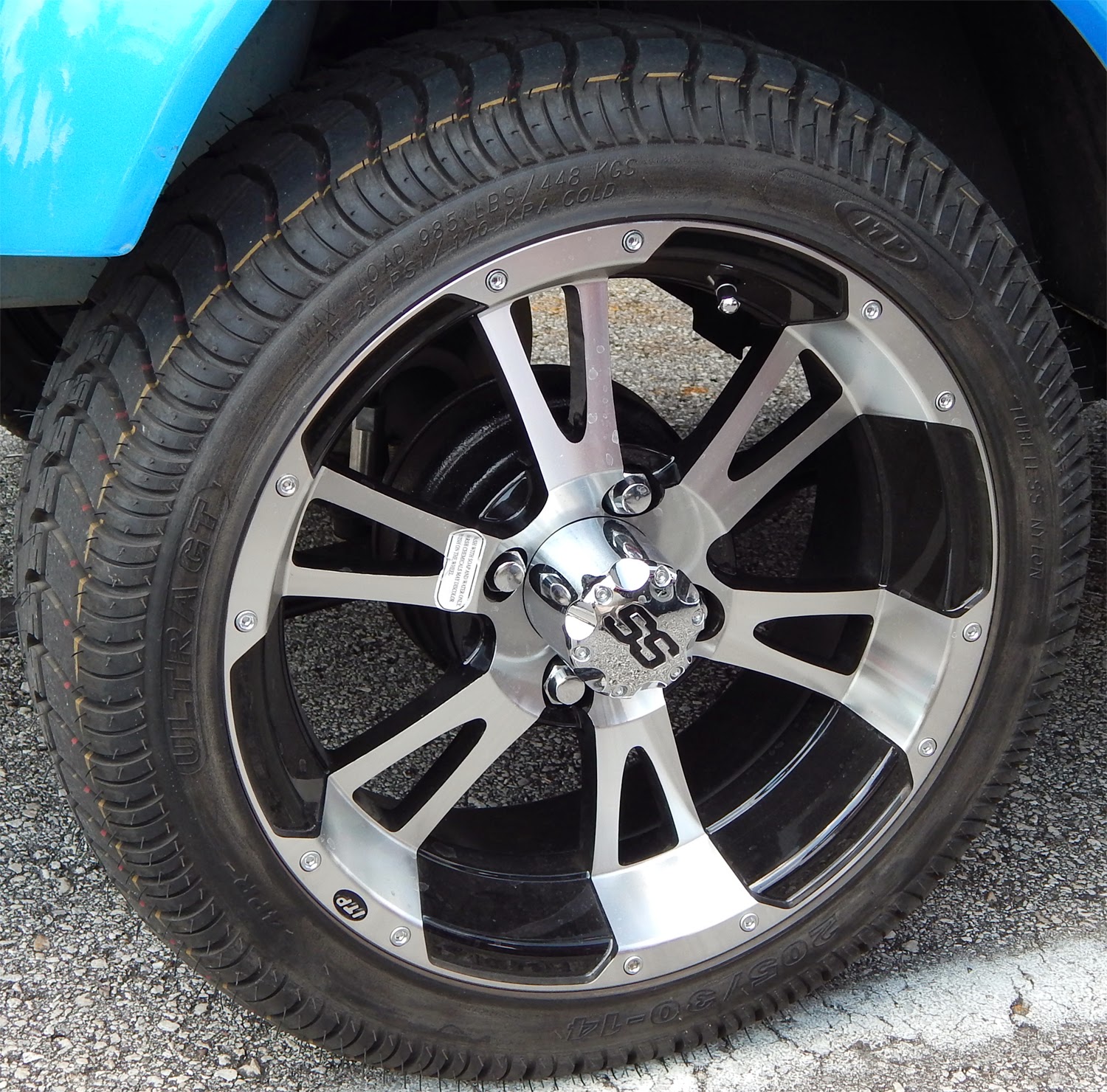 ITP SS Chrome wheels and ITP tires on EZGO TXT golf cart creates uniqe