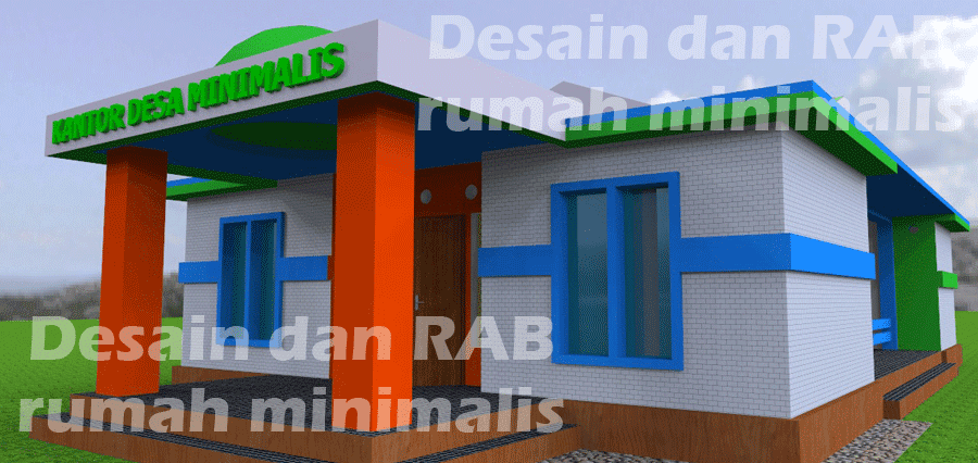  Desain  dan RAB Kantor  Desa  Minimalis