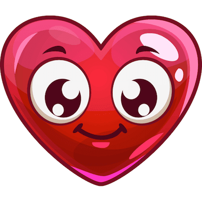Smiling heart face
