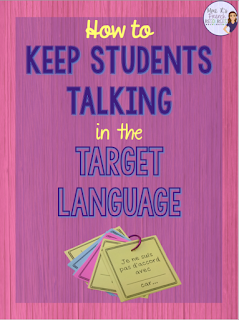 Howtokeepstudentstalkinginthetargetlanguage TipsandresourcesforkeepingFrenchstudentsinthetargetlanguage.ClickheretoreadmoreandgetsomeFREEsentencestartersforinteremediatetoadvancedconversation.