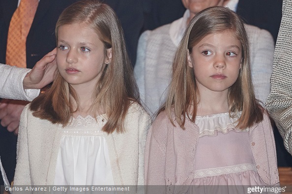 Princess Leonor of Spain and Princess Sofia of Spain attend the Easter Mass at the Cathedral of Palma de Mallorca 