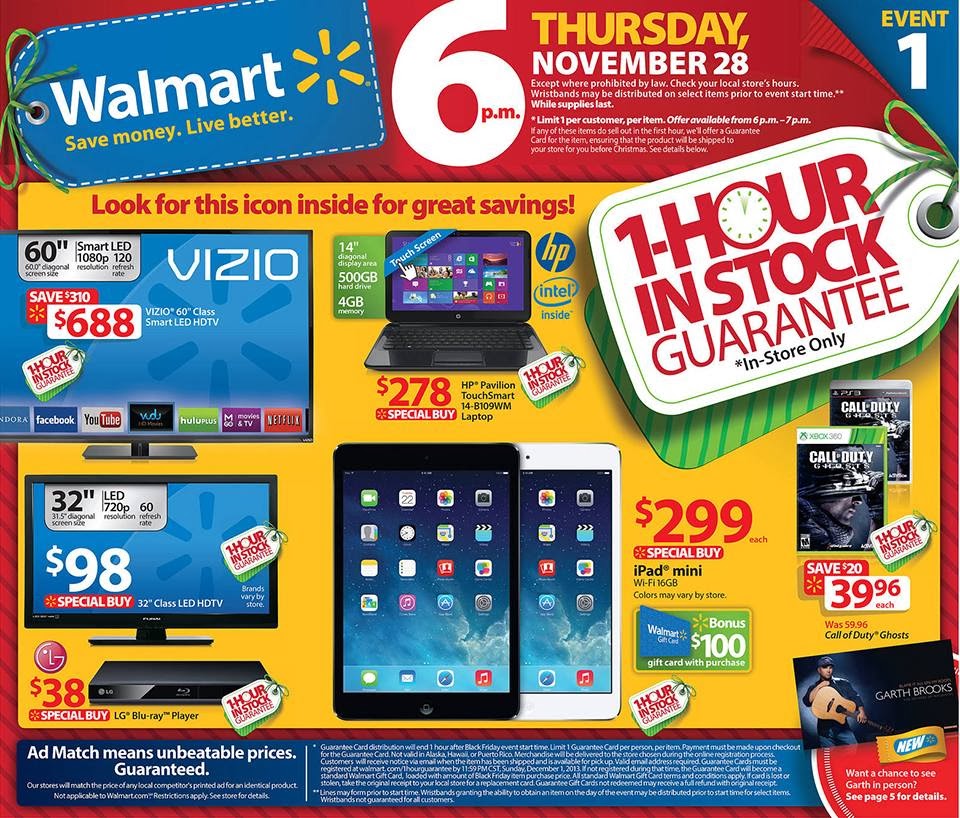 2013 Black Friday Ads: Walmart Ad Scan Leaks Online - What Time Did Best Buy Open On Black Friday 2014