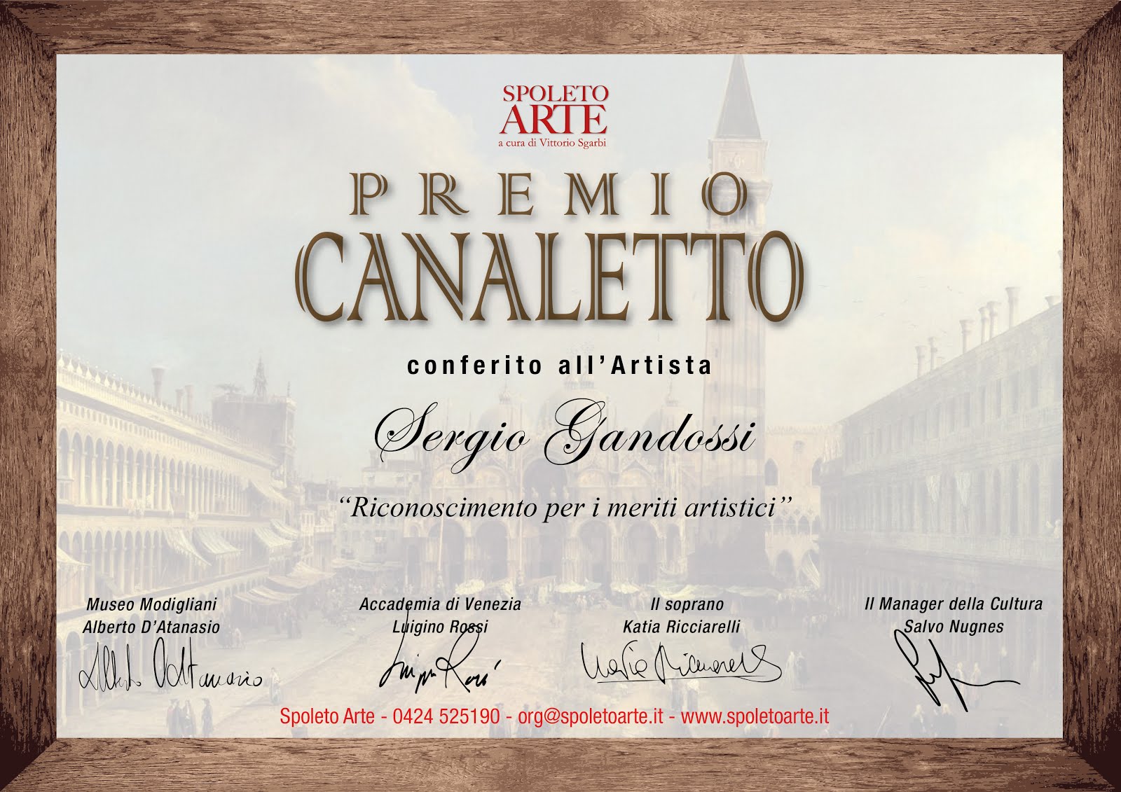 Premio canaletto spoleto arte a cura di Vittorio Sgarbi