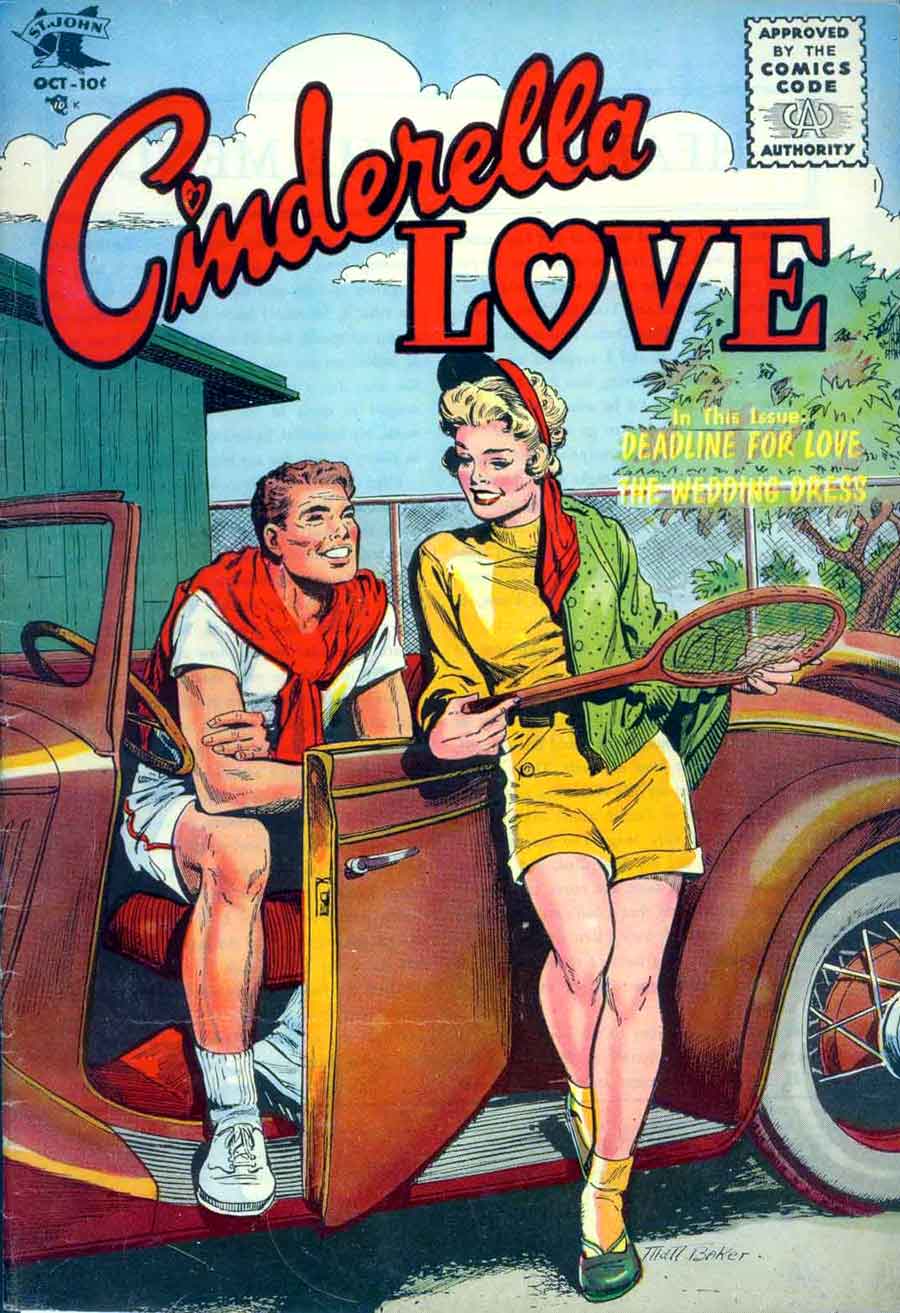 Matt Baker st.john golden age 1950s romance comic book cover art  - Cinderella Love v2 #29