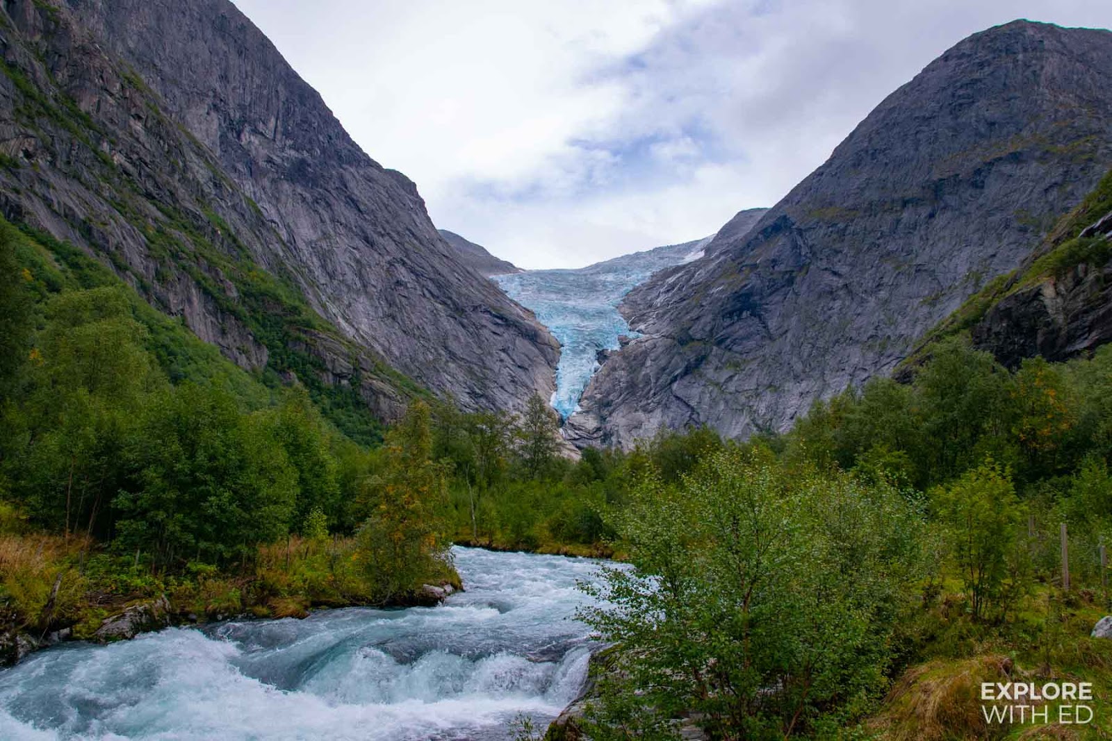 Briksdal Glacier and river