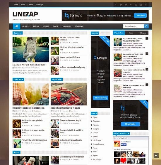 Lizezap - Magazine Responsive Blogger Template