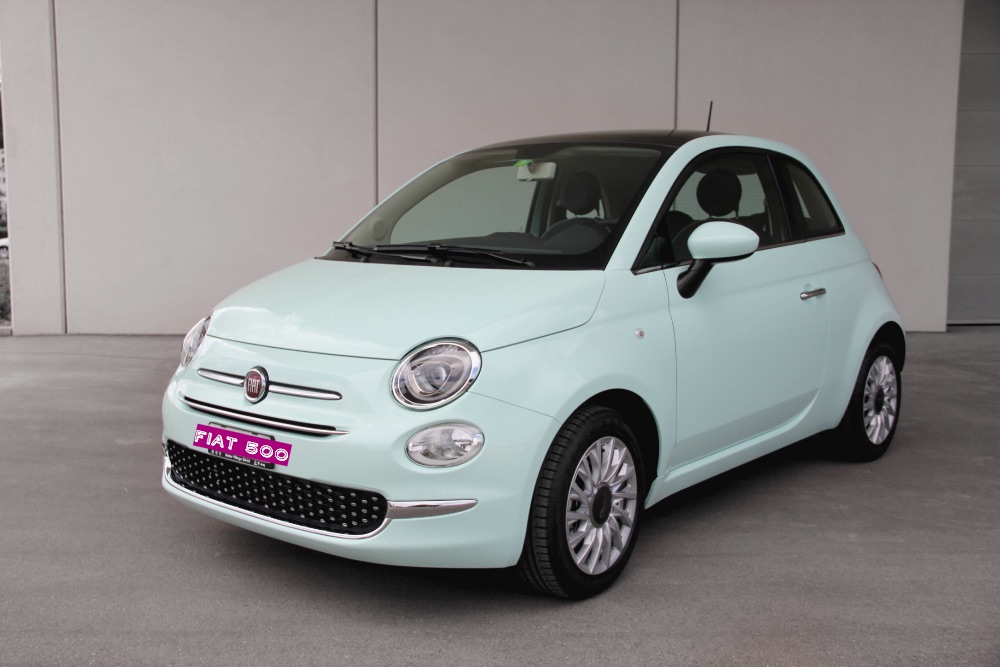 New Car FIAT 500 in mint green Monia Cagnazzo