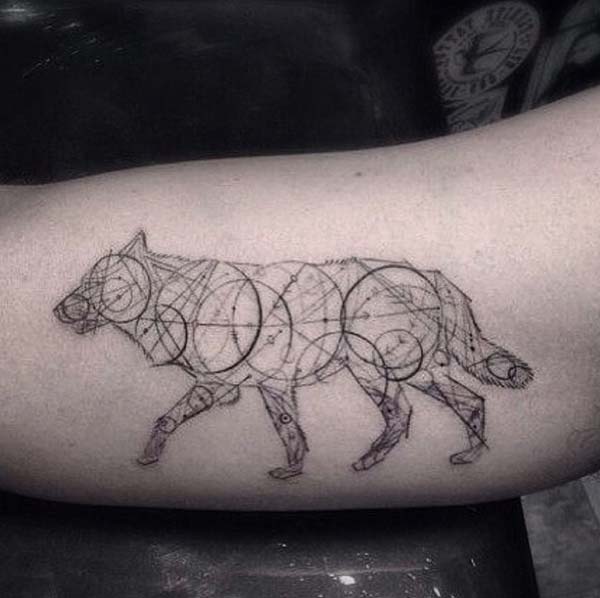 geometric wolf tattoo geometric wolf tattoo