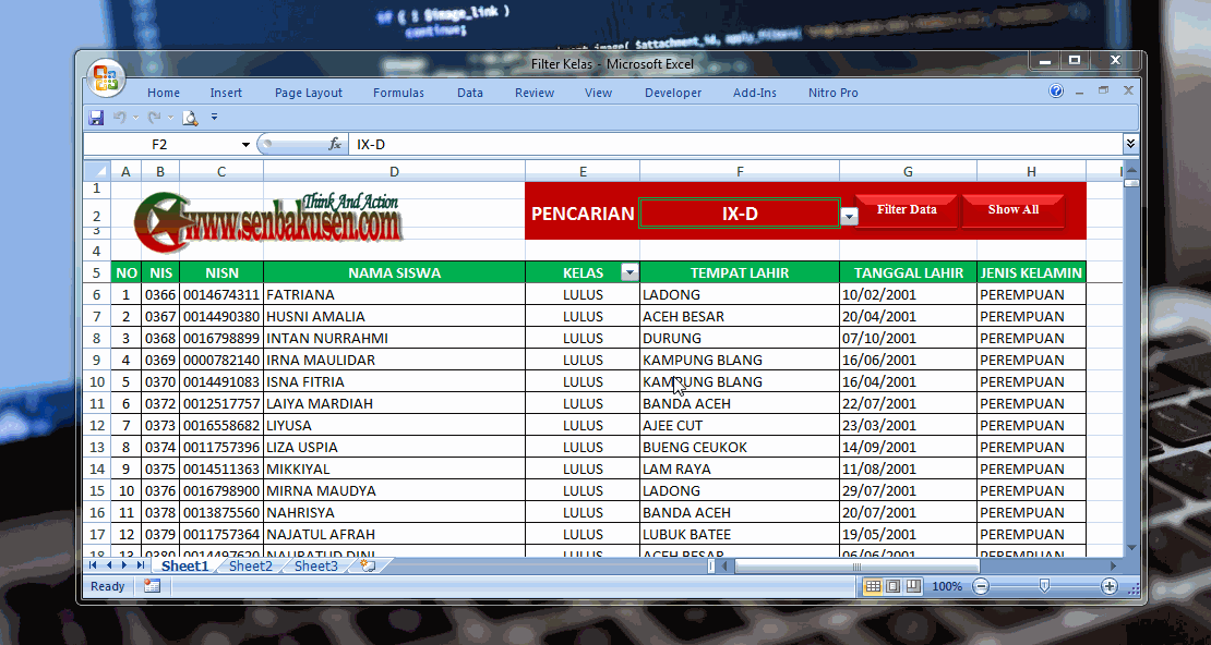 Cara Filter Kategori Data Dengan Vba Excel Di Worksheet