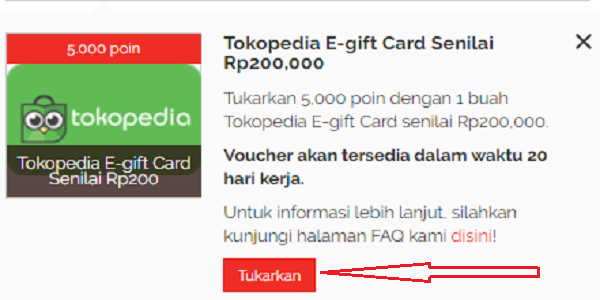 cara menukarkan Voucher Gift Card Tokopedia di yougov