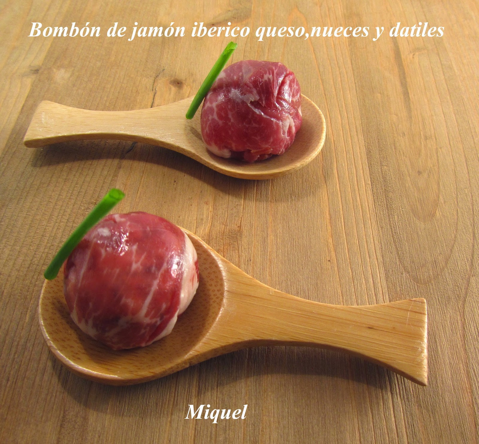 Les receptes del Miquel Bombón salado de jamón, queso, nueces y dátiles Les receptes del Miquel Bombón salado de jamón, queso, nueces y dátiles
