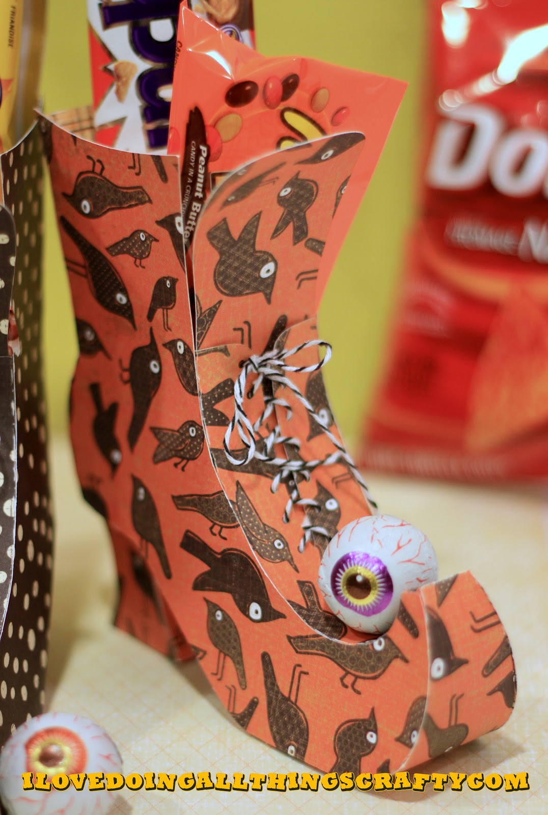 I Love Doing All Things Crafty Witch Boots Halloween Treat Boxes