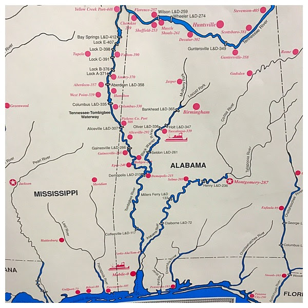 Tombigbee River Mileage Chart Tombigbee Waterway-450 Miles Byseabyshore Home• .By Sea By Shore A Travel  Blogby Sea By Shore