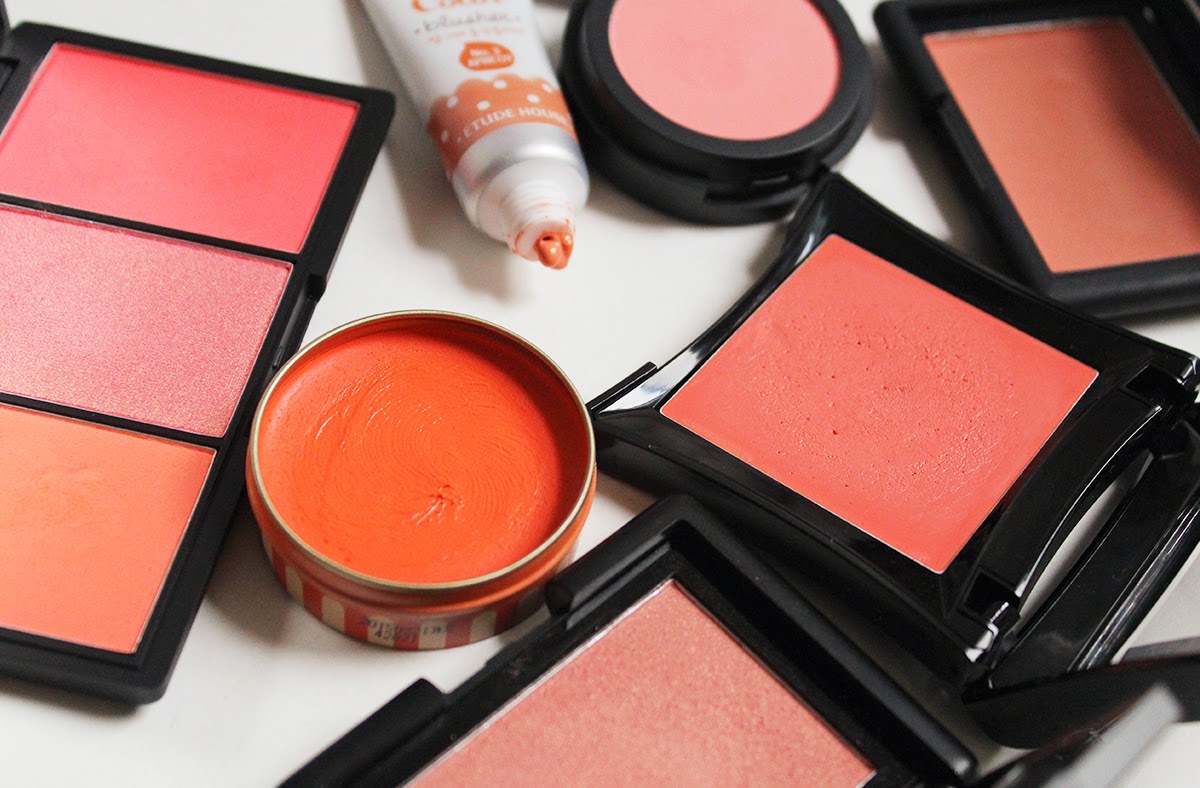 Most of my bold blushes are matte because I don't want to look like......