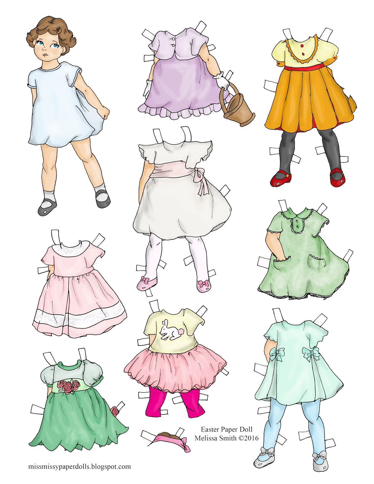 Miss Missy Paper Dolls: Happy Easter Paper doll