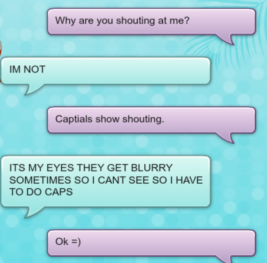 Sonic1212 Caps Lock Messages