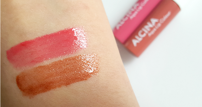 Swatches: Waterlily Water Reed ALCINA - Summer Breeze Makeup Collection - Aqua Lip Colour Lip Gloss - UVP je 10,95 EUR