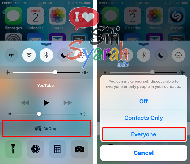 cara mengaktifkan airdrop iphone