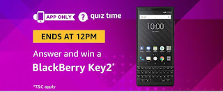 Amazon Quiz Time-Answer & Win BlackBerry Key2