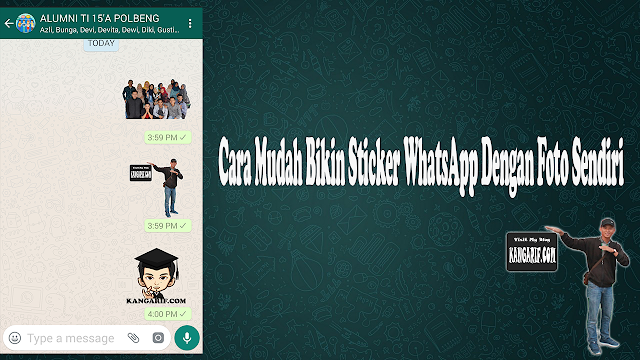 Cara Mudah Bikin Sticker WhatsApp Dengan Foto Sendiri Kang Arif - Ada yang sudah mencoba Bikin Sticker WhatsApp Dengan Foto Sendiri Belum? Kalo belum sih, kebetulan diartikel ini Kang Arif akan share bagaimana cara membuat sticker dari foto kamu sendiri.